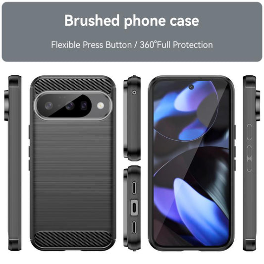 For Google Pixel 10 Carbon Fiber Brushed Texture TPU Phone Case(Black) - Google Cases by buy2fix | Online Shopping UK | buy2fix