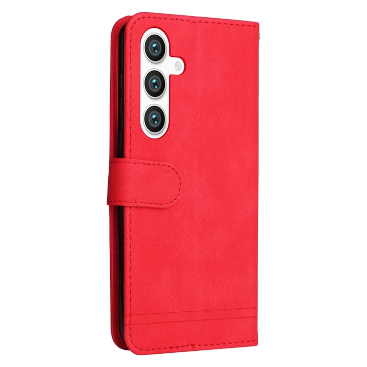 For Samsung Galaxy S25+ 5G Skin Feel Life Tree Metal Button Leather Phone Case(Red) - Galaxy S25+ 5G Cases by buy2fix | Online Shopping UK | buy2fix