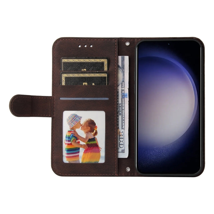 For Samsung Galaxy S25+ 5G Skin Feel Life Tree Metal Button Leather Phone Case(Brown) - Galaxy S25+ 5G Cases by buy2fix | Online Shopping UK | buy2fix