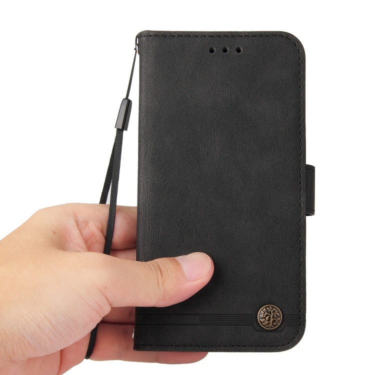For Samsung Galaxy S25+ 5G Skin Feel Life Tree Metal Button Leather Phone Case(Black) - Galaxy S25+ 5G Cases by buy2fix | Online Shopping UK | buy2fix