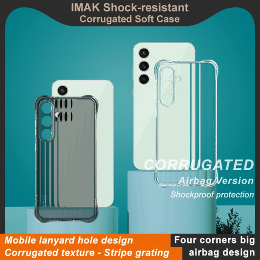 For Samsung Galaxy S24 FE 5G IMAK Corrugated Texture Airbag TPU Phone Case(Transparent Black) by imak