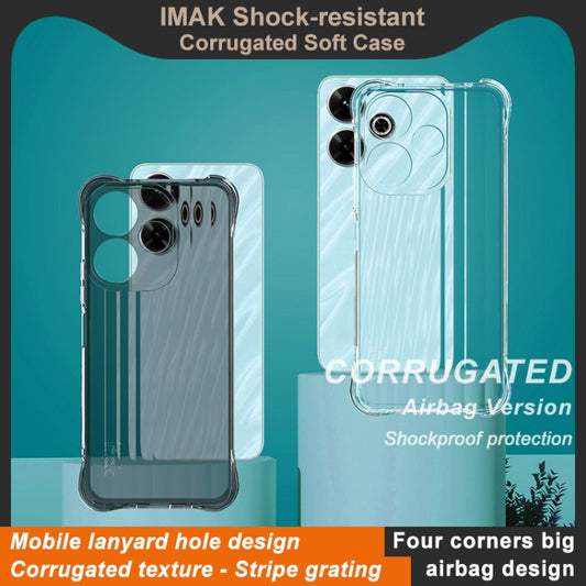 For Redmi Note 13R 5G IMAK Corrugated Texture Airbag TPU Phone Case(Transparent) by imak