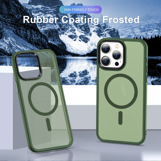 For iPhone 15 Plus MagSafe Magnetic Skin Feel Frosted Phone Case(Dark Green) by buy2fix
