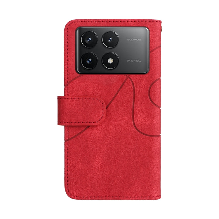For Redmi K70 Dual-color 9 Card Slots Zipper Wallet Leather Phone Case(Red) - Xiaomi Cases by buy2fix | Online Shopping UK | buy2fix