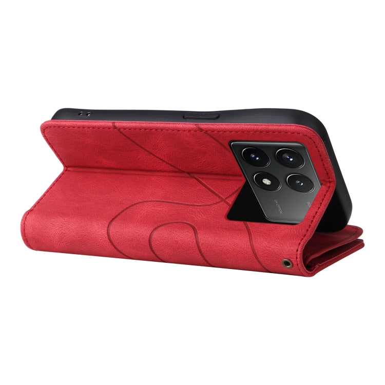 For Redmi K70 Dual-color 9 Card Slots Zipper Wallet Leather Phone Case(Red) - Xiaomi Cases by buy2fix | Online Shopping UK | buy2fix