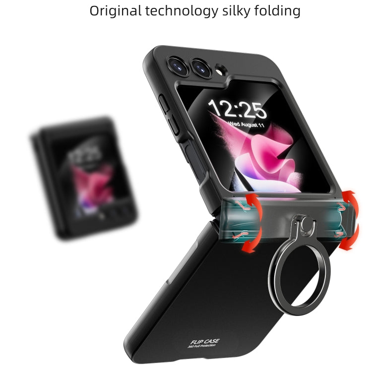 For Samsung Galaxy Z Flip6 5G Integrated Folding Ring Phone Case with Hinge(Black) - Galaxy Z Flip6 5G Cases by buy2fix | Online Shopping UK | buy2fix