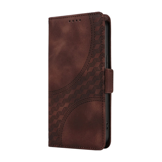 For OnePlus 13 Embossed Rhombus Starry Leather Phone Case(Brown) by buy2fix