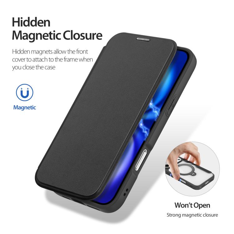 For iPhone 17 Pro Max DUX DUCIS Skin X Pro Series MagSafe Ring Holder Leather Phone Case(Black) - iPhone 17 Pro Max Cases by DUX DUCIS | Online Shopping UK | buy2fix