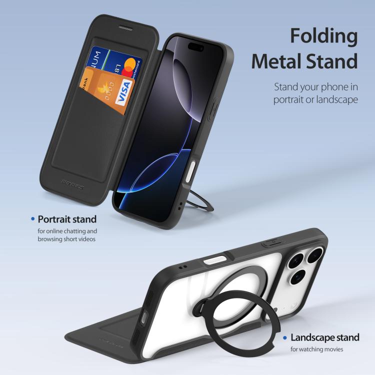 For iPhone 17 Pro DUX DUCIS Skin X Pro Series MagSafe Ring Holder Leather Phone Case(Black) - iPhone 17 Pro Cases by DUX DUCIS | Online Shopping UK | buy2fix