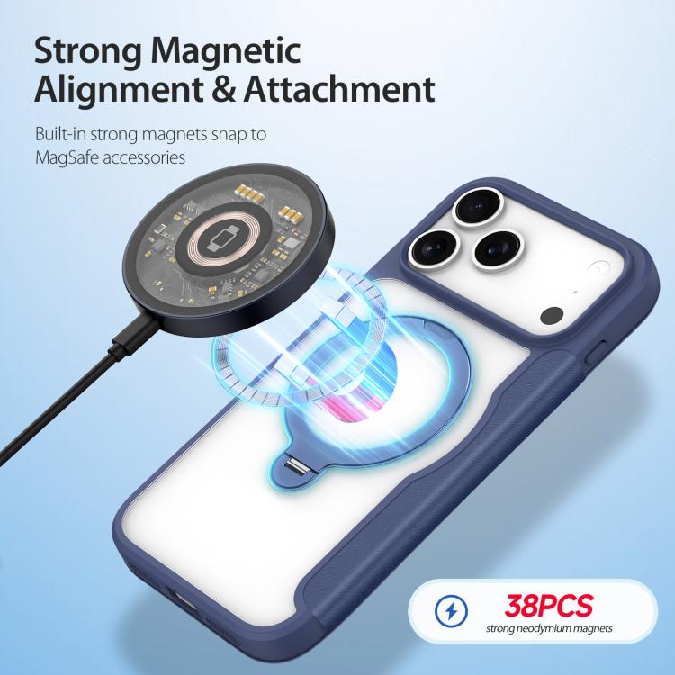 For iPhone 17 Pro DUX DUCIS Skin X Pro Series MagSafe Ring Holder Leather Phone Case(Blue) - iPhone 17 Pro Cases by DUX DUCIS | Online Shopping UK | buy2fix