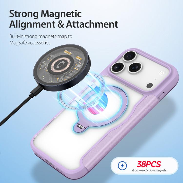 For iPhone 17 Pro DUX DUCIS Skin X Pro Series MagSafe Ring Holder Leather Phone Case(Purple) - iPhone 17 Pro Cases by DUX DUCIS | Online Shopping UK | buy2fix