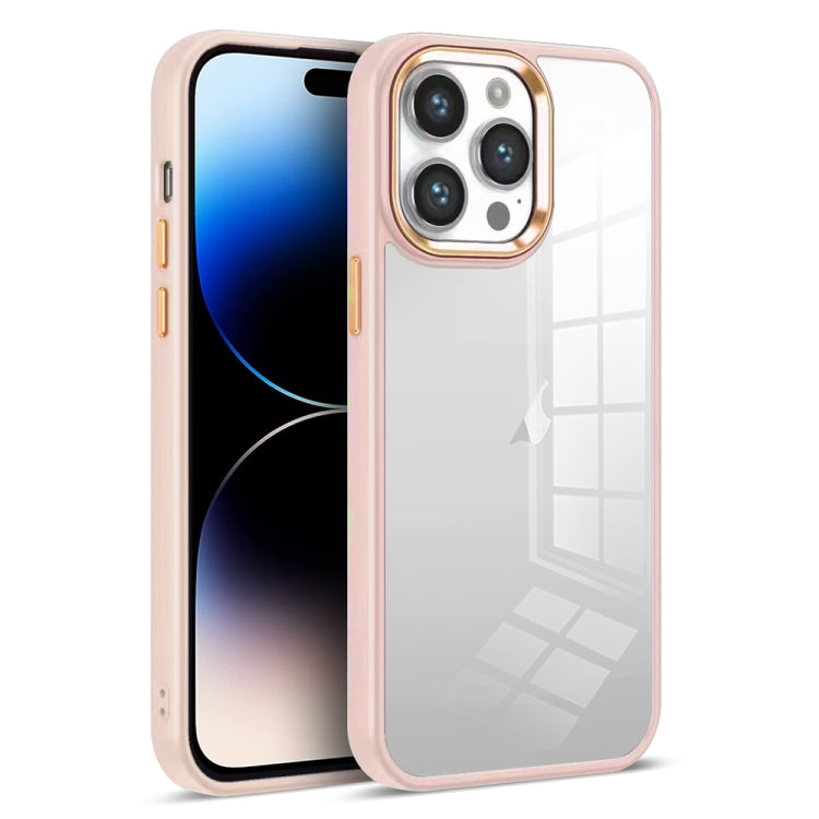 For iPhone 14 Pro Colorful Armor Transparent Phone Case(Pink) - iPhone 14 Pro Cases by buy2fix | Online Shopping UK | buy2fix