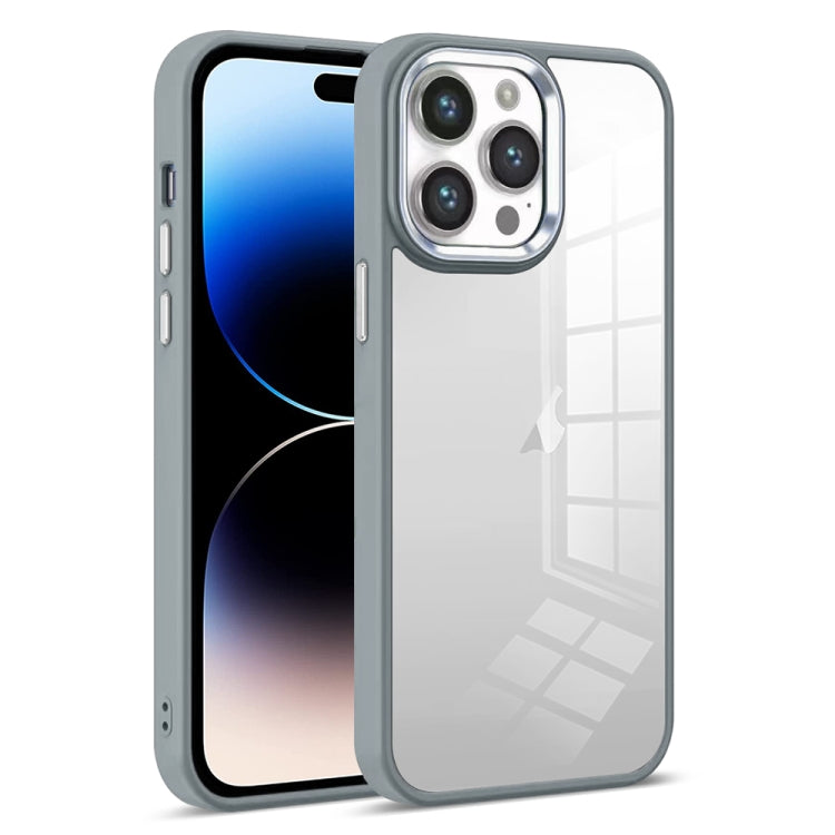 For iPhone 14 Pro Colorful Armor Transparent Phone Case(Grey) - iPhone 14 Pro Cases by buy2fix | Online Shopping UK | buy2fix