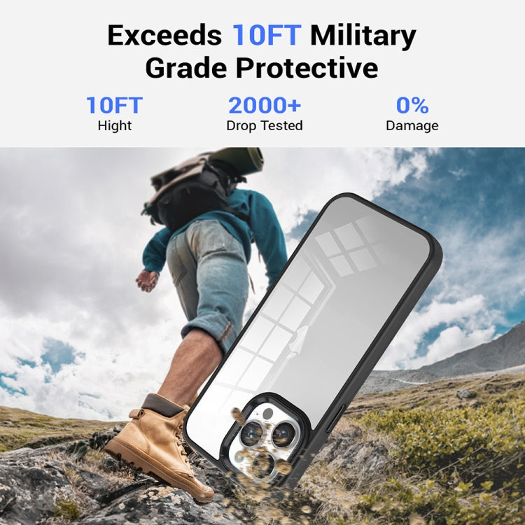 For iPhone 14 Pro Colorful Armor Transparent Phone Case(Grey) - iPhone 14 Pro Cases by buy2fix | Online Shopping UK | buy2fix