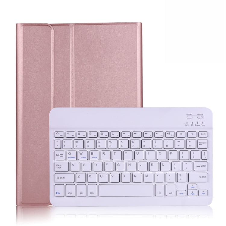 A500 For Samsung Galaxy Tab A7 T500/T505 10.4 inch 2020 Detachable Bluetooth Keyboard Ultrathin Horizontal Flip Leather Tablet Case with Holder & Elastic Band(Rose Gold) by buy2fix