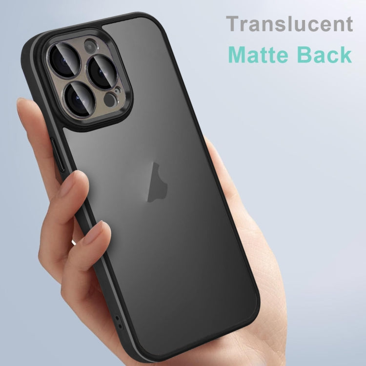 For iPhone 14 Pro Colorful Armor Lens Film Translucent Skin Feel Phone Case(Grey) - iPhone 14 Pro Cases by buy2fix | Online Shopping UK | buy2fix