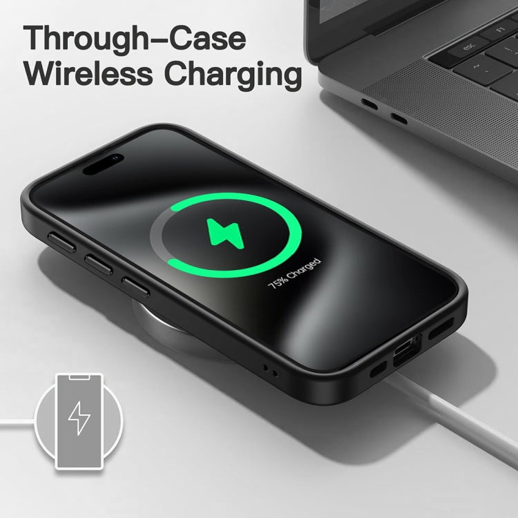 For iPhone 15 Pro Colorful Armor Lens Film Translucent Skin Feel Phone Case(Grey) - iPhone 15 Pro Cases by buy2fix | Online Shopping UK | buy2fix
