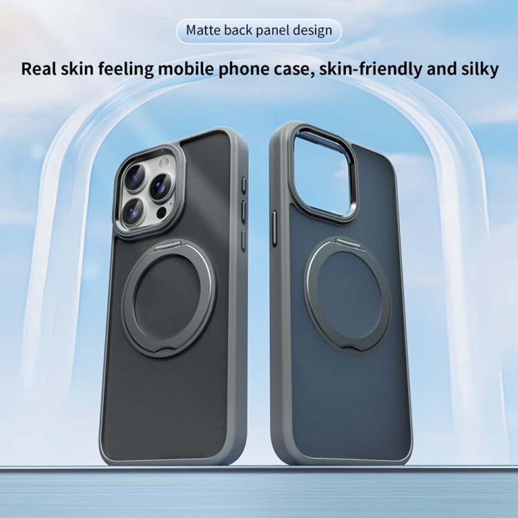 For iPhone 14 Pro Skin Feel Frosted MagSafe Magnetic Holder Phone Case(Dark Grey) - iPhone 14 Pro Cases by buy2fix | Online Shopping UK | buy2fix
