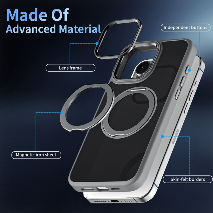 For iPhone 14 Pro Skin Feel Frosted MagSafe Magnetic Holder Phone Case(Dark Grey) - iPhone 14 Pro Cases by buy2fix | Online Shopping UK | buy2fix