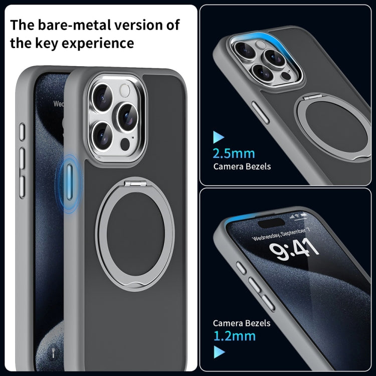 For iPhone 14 Pro Skin Feel Frosted MagSafe Magnetic Holder Phone Case(Dark Grey) - iPhone 14 Pro Cases by buy2fix | Online Shopping UK | buy2fix