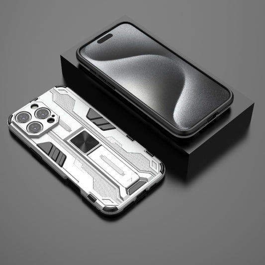 For iPhone 16 Pro Max Supersonic PC + TPU Holder Phone Case(White) by buy2fix