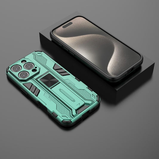For iPhone 16 Pro Supersonic PC + TPU Holder Phone Case(Green) by buy2fix