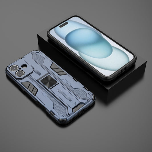 For iPhone 16 Plus Supersonic PC + TPU Holder Phone Case(Blue) by buy2fix