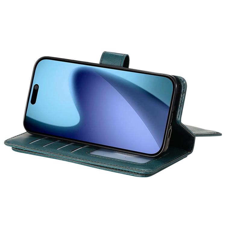 For iPhone Air Multi-Function Wallet 10 Card Slots Leather Phone Case(Dark Green) - iPhone Air Cases by buy2fix | Online Shopping UK | buy2fix