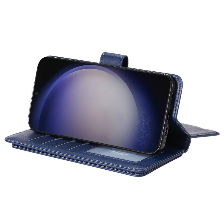 For Samsung Galaxy S25 / S24 5G Multi-Function Wallet 10 Card Slots Leather Phone Case(Dark Blue) by buy2fix