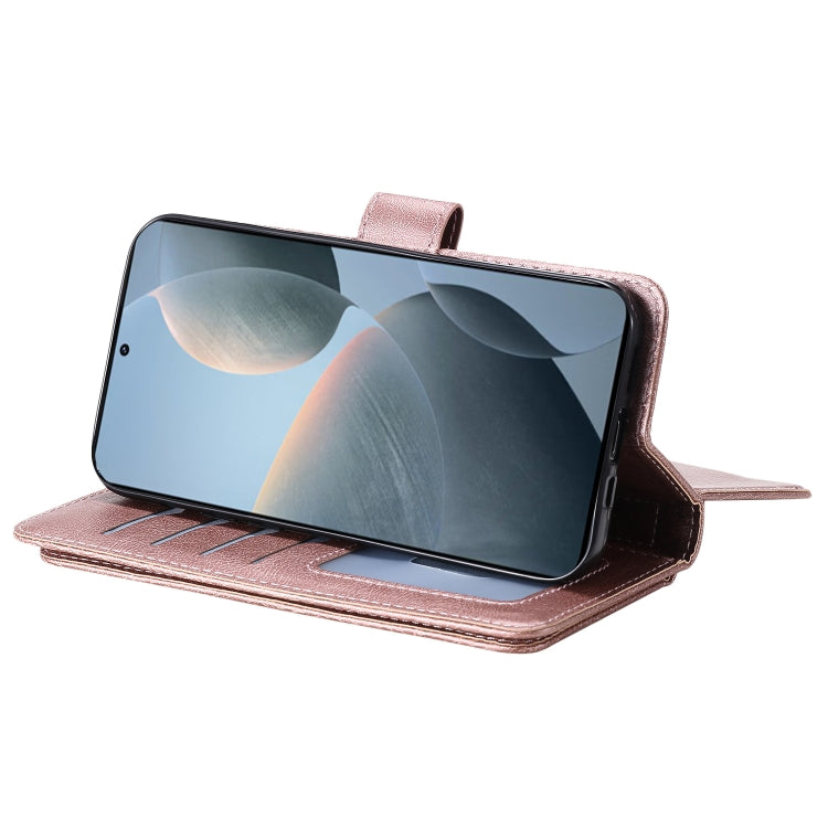 For Redmi K70 Multi-Function Wallet 10 Card Slots Leather Phone Case(Rose Gold) - Xiaomi Cases by buy2fix | Online Shopping UK | buy2fix
