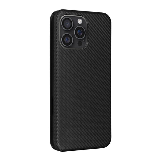 For iPhone 16 Pro Max Carbon Fiber Texture Flip Leather Phone Case(Black) - iPhone 16 Pro Max Cases by buy2fix | Online Shopping UK | buy2fix