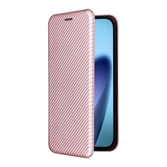 For iPhone Air Carbon Fiber Texture Flip Leather Phone Case(Pink) - iPhone Air Cases by buy2fix | Online Shopping UK | buy2fix