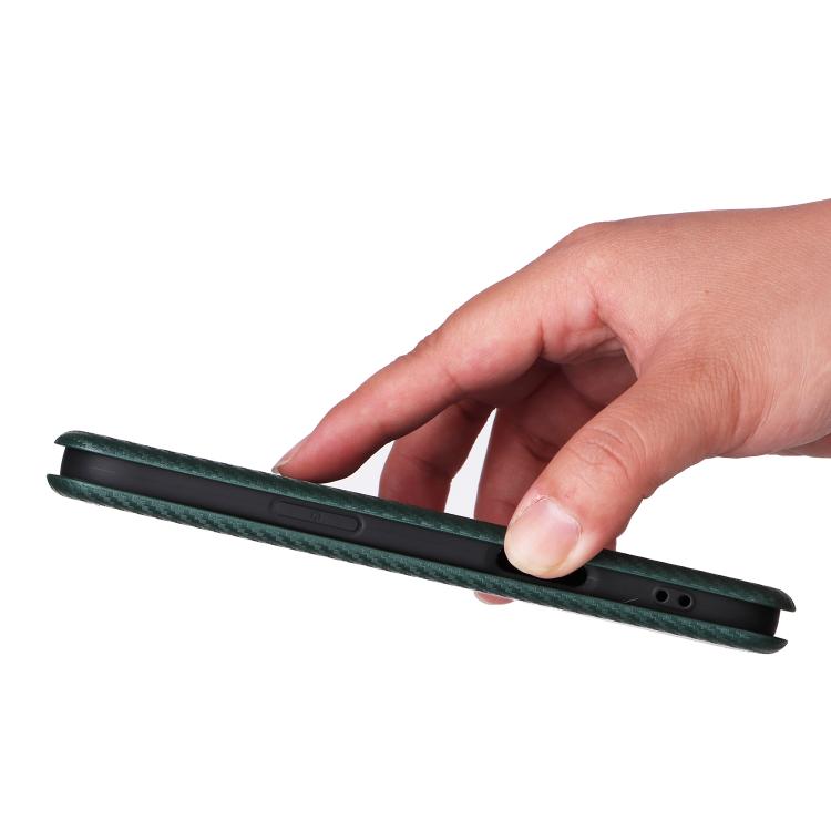 For iPhone Air Carbon Fiber Texture Flip Leather Phone Case(Green) - iPhone Air Cases by buy2fix | Online Shopping UK | buy2fix