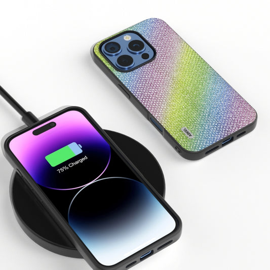 For iPhone 16 Pro Diamond Black Frame Phone Case(Rainbow Diamond) by buy2fix