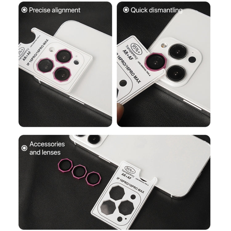 For iPhone 16 Pro / 16 Pro Max HD Lens Protective Film without Diamond(Purple) by buy2fix