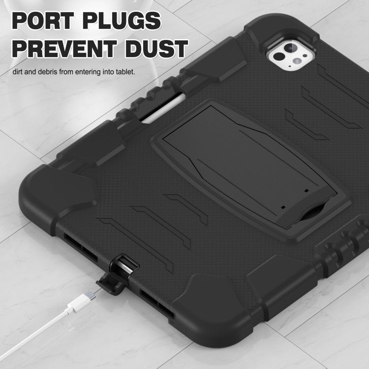 For iPad Pro 11 2024 3-Layer Silicone Hybrid PC Tablet Case(Black) - iPad Pro 11 2024 Cases by buy2fix | Online Shopping UK | buy2fix