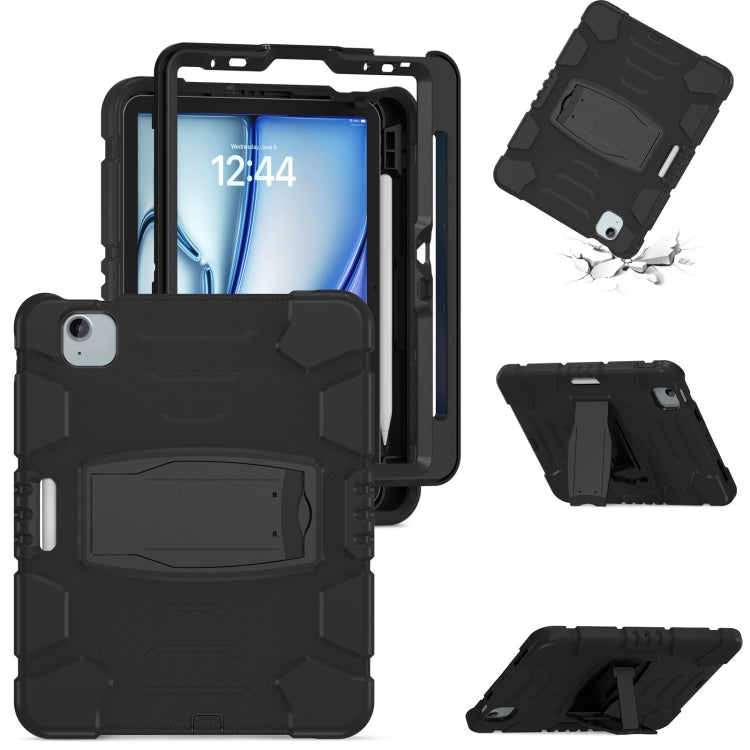 For iPad Air 11 2025 / 2024 3-Layer Silicone Hybrid PC Tablet Case(Black) - iPad Air 11 2025 / 2024 Cases by buy2fix | Online Shopping UK | buy2fix