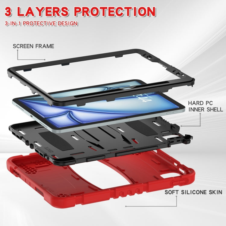 For iPad Air 11 2025 / 2024 3-Layer Silicone Hybrid PC Tablet Case(Red Black) - iPad Air 11 2025 / 2024 Cases by buy2fix | Online Shopping UK | buy2fix