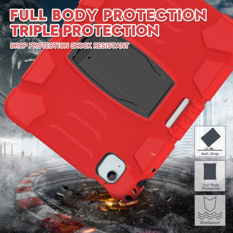 For iPad Air 11 2025 / 2024 3-Layer Silicone Hybrid PC Tablet Case(Red Black) - iPad Air 11 2025 / 2024 Cases by buy2fix | Online Shopping UK | buy2fix