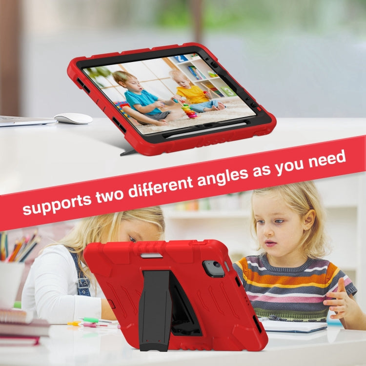For iPad Air 11 2025 / 2024 3-Layer Silicone Hybrid PC Tablet Case(Red Black) - iPad Air 11 2025 / 2024 Cases by buy2fix | Online Shopping UK | buy2fix