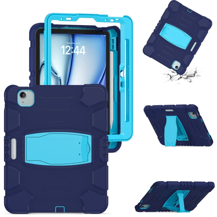 For iPad Air 11 2025 / 2024 3-Layer Silicone Hybrid PC Tablet Case(Navy Blue Blue) - iPad Air 11 2025 / 2024 Cases by buy2fix | Online Shopping UK | buy2fix
