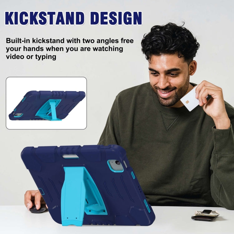 For iPad Air 11 2025 / 2024 3-Layer Silicone Hybrid PC Tablet Case(Navy Blue Blue) - iPad Air 11 2025 / 2024 Cases by buy2fix | Online Shopping UK | buy2fix