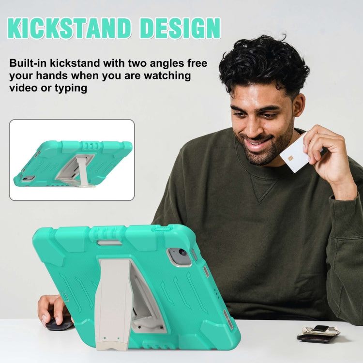 For iPad Air 11 2025 / 2024 3-Layer Silicone Hybrid PC Tablet Case(Mint Green) - iPad Air 11 2025 / 2024 Cases by buy2fix | Online Shopping UK | buy2fix