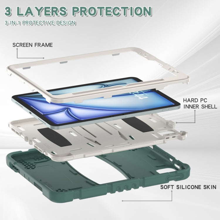 For iPad Air 11 2025 / 2024 3-Layer Silicone Hybrid PC Tablet Case(Emerald Green) - iPad Air 11 2025 / 2024 Cases by buy2fix | Online Shopping UK | buy2fix