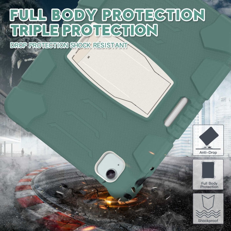 For iPad Air 11 2025 / 2024 3-Layer Silicone Hybrid PC Tablet Case(Emerald Green) - iPad Air 11 2025 / 2024 Cases by buy2fix | Online Shopping UK | buy2fix