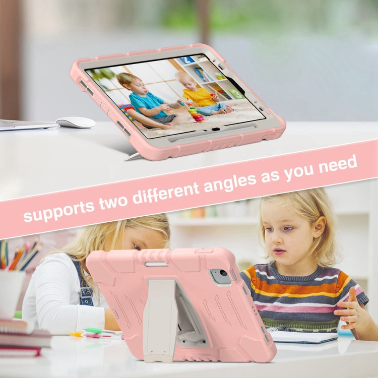 For iPad Air 11 2025 / 2024 3-Layer Silicone Hybrid PC Tablet Case(Cherry Blossoms Pink) - iPad Air 11 2025 / 2024 Cases by buy2fix | Online Shopping UK | buy2fix