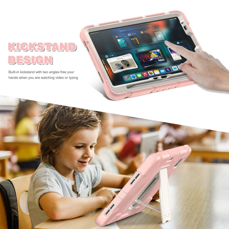 For iPad Air 11 2025 / 2024 3-Layer Silicone Hybrid PC Tablet Case(Cherry Blossoms Pink) - iPad Air 11 2025 / 2024 Cases by buy2fix | Online Shopping UK | buy2fix