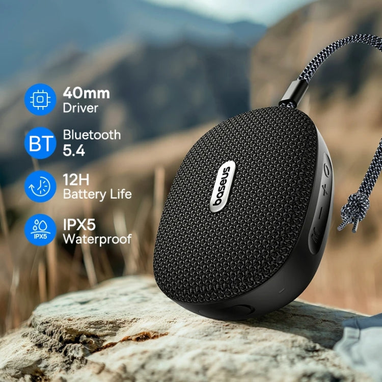 Baseus AeQur 35 Pro Air IPX5 Waterproof Outdoor Portable Bluetooth Speaker(Black) - Waterproof Speaker by Baseus | Online Shopping UK | buy2fix