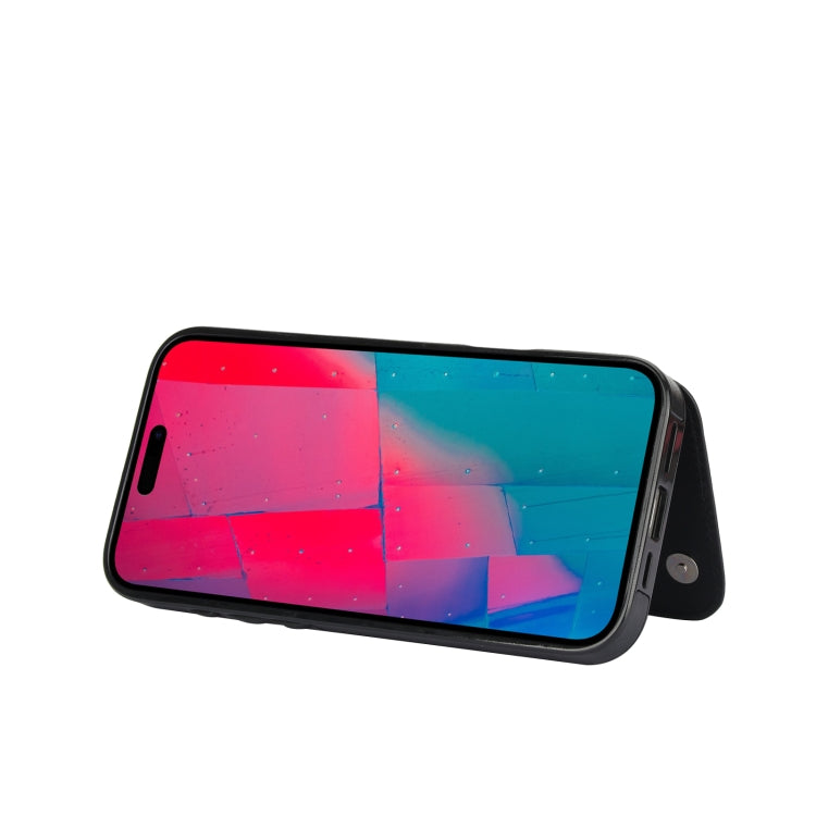 For iPhone 16 Pro Max Double Buckle Butterfly Embossing PU Phone Case(Black) by buy2fix