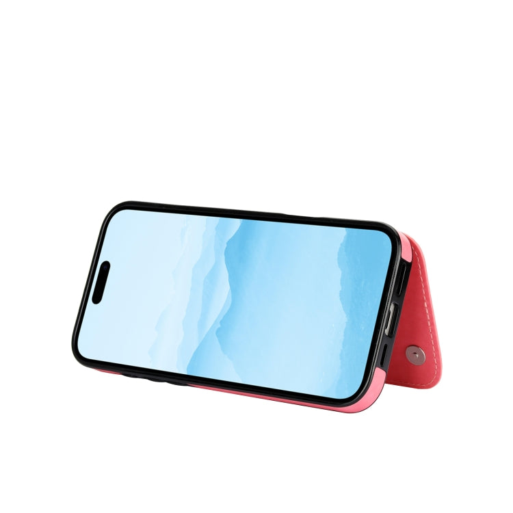 For iPhone 16 Plus Double Buckle Butterfly Embossing PU Phone Case(Pink) by buy2fix